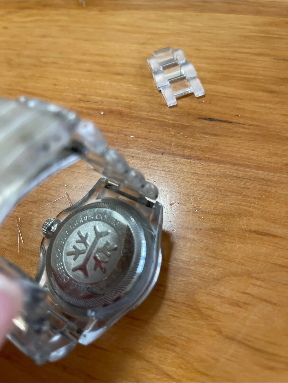 Silver-Tone Women's Watch with Blue Accents - Unknown Brand